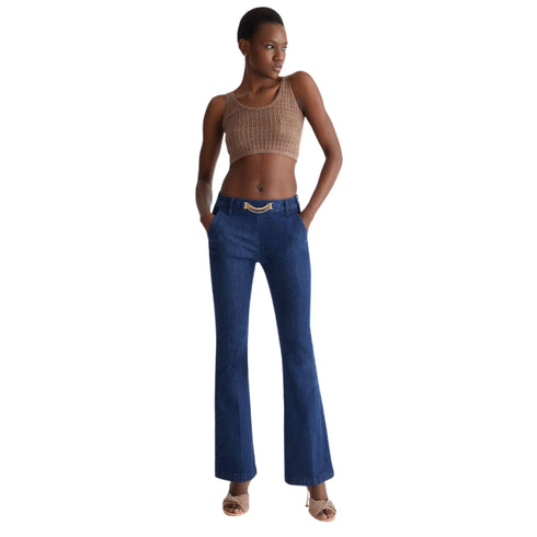 Liu Jo Jeans Jeans Donna con accessorio a gioiello in vita Jeans scuro P24-LIU.JOUA4108D4611-78193-25 - Francavilla Moda